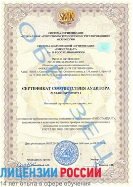 Образец сертификата соответствия аудитора №ST.RU.EXP.00006191-1 Красноармейск Сертификат ISO 50001
